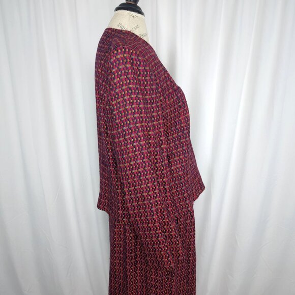 Vintage Evan Picone Blazer Medium Red Tweed Boxy - Picture 6 of 10